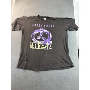 Vintage Jonny Quest Shirt Mens XL Black 1996 Cartoon Network Get Real Distressed